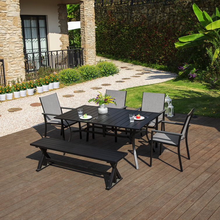 6 person patio table with umbrella hole hot sale